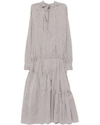 Dries Van Noten - Denvo Striped Silk-Blend Long Dress - Lyst