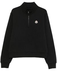 Moncler - Half Zip Hoodie With Logo - Lyst