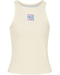Marni - Logo Embroidered Ribbed Tank Top - Lyst