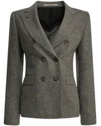 Tagliatore - Double-Breasted Herringbone Blazer - Lyst
