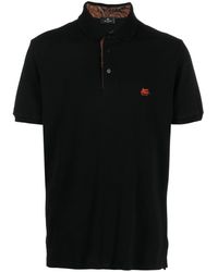 Etro - Logo-embroidered Cotton Polo Shirt - Lyst