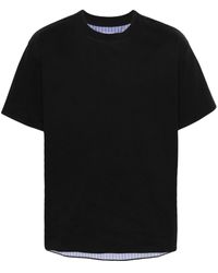Bottega Veneta - Striped Double Layer Cotton T-Shirt - Lyst