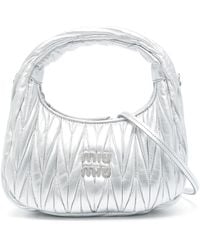 Miu Miu - Wander Matelassã Leather Hobo Bag - Lyst