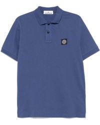 Stone Island - Slim Fit Stretch Cotton Pique Polo Shirt - Lyst