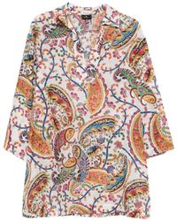 Etro - V-Neck Paisley Print Shirt - Lyst
