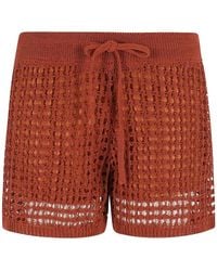 Roberto Collina - Open-knit Drawstring Shorts - Lyst