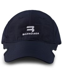 Balenciaga - Blue Cotton Baseball Cap - Lyst