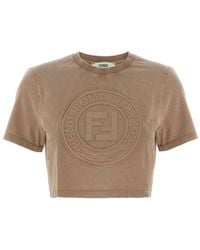 Fendi - Logo Cotton T-Shirt - Lyst
