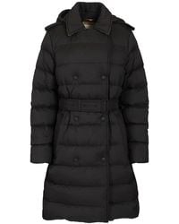 Burberry - Belted Quilted Long Coat - Lyst