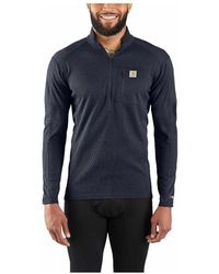 carhartt men's hickory stripe shirt denim quarter zip