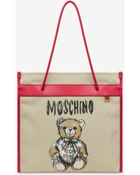 Moschino - Drawn Teddy Bear Canvas Shopper - Lyst
