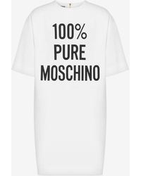 Moschino - Kleid Aus Envers-satin 100% Pure Print - Lyst