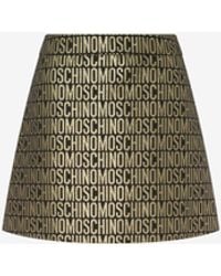 Moschino - Allover Logo Heavy Nylon Miniskirt - Lyst