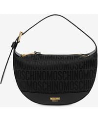 Moschino - Hobo Bag In Nylon Allover Logo - Lyst
