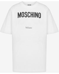 Moschino - Printed Organic Cotton Jersey T-Shirt - Lyst
