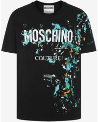 Moschino - Painted Effect Organic Jersey T-shirt - Lyst