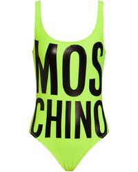 Moschino Costume Intero Fluo Maxi Logo - Giallo
