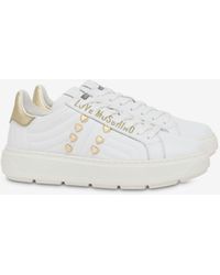 Moschino - Heart Studs Nappa Leather Sneakers - Lyst