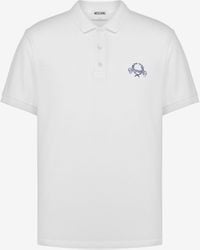 Moschino - Cotton Pique Polo Shirt Laurel Crown - Lyst