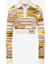 Moschino - Cropped Cotton And Nylon Pullover - Lyst