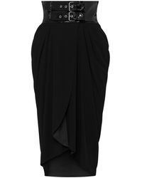 Moschino Bondage Buckle Organzine Skirt - Black