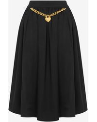 Moschino - Heart Lock Cotton Cloth Skirt - Lyst