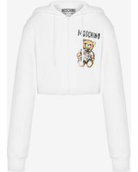 Moschino - Sweat-shirt Cropped Drawn Teddy Bear - Lyst