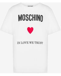 Moschino - T-shirt In Jersey Organico In Love We Trust - Lyst