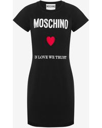 Moschino - Kleid Aus Bio-jersey In Love We Trust - Lyst