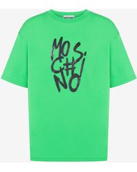 Moschino - T-shirt In Jersey Organico Scribble Logo - Lyst