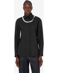 Moschino - Printed Stretch Cotton Poplin Shirt - Lyst