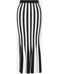 Moschino - Gonna In Viscosa Stretch Archive Stripes - Lyst