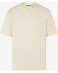 Moschino - T-shirt En Jersey Jacquard Allover Logo - Lyst