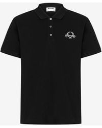 Moschino - Cotton Pique Polo Shirt Laurel Crown - Lyst