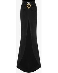 Moschino - Heart Embroidery Envers Satin Skirt - Lyst