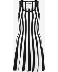 Moschino - Kleid Aus Stretch-viskose Archive Stripes - Lyst