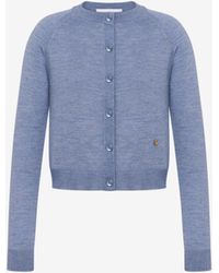 Moschino - Golden M Wool And Silk Cardigan - Lyst