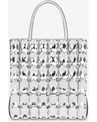 Moschino - Small Laminated Shopper With Jewel Stones - Lyst