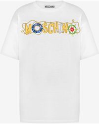 Moschino - T-shirt En Jersey Biologique Nautical Logo - Lyst
