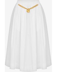 Moschino - Jupe En Drap De Coton Heart Lock - Lyst