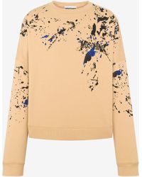 Moschino - Painted Effect Organic Cotton Sweatshirt - Lyst
