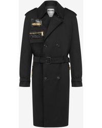 Moschino - Multipockets Cotton Canvas Trench Coat - Lyst