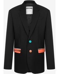 Moschino - Painted Details Wool Cloth Jacket - Lyst