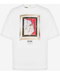 Moschino - Blusa In Enver Satin Still Life With Heart - Lyst