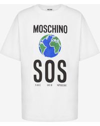 Moschino - Printed Organic Cotton Jersey T-Shirt - Lyst