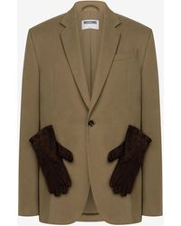 Moschino - Cotton Diagonal Jacket - Lyst