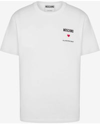 Moschino - T-shirt Aus Bio-jersey In Love We Trust - Lyst