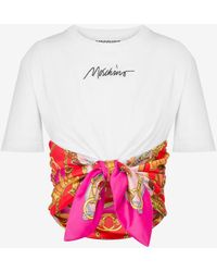 Moschino - Scarf Detail Cropped T-shirt - Lyst