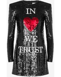 Moschino - Kleid Mit Pailletten In Love We Trust - Lyst