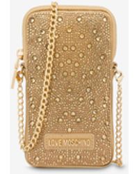 Moschino - Love Gift Capsule Phone Pouch With Rhinestones - Lyst